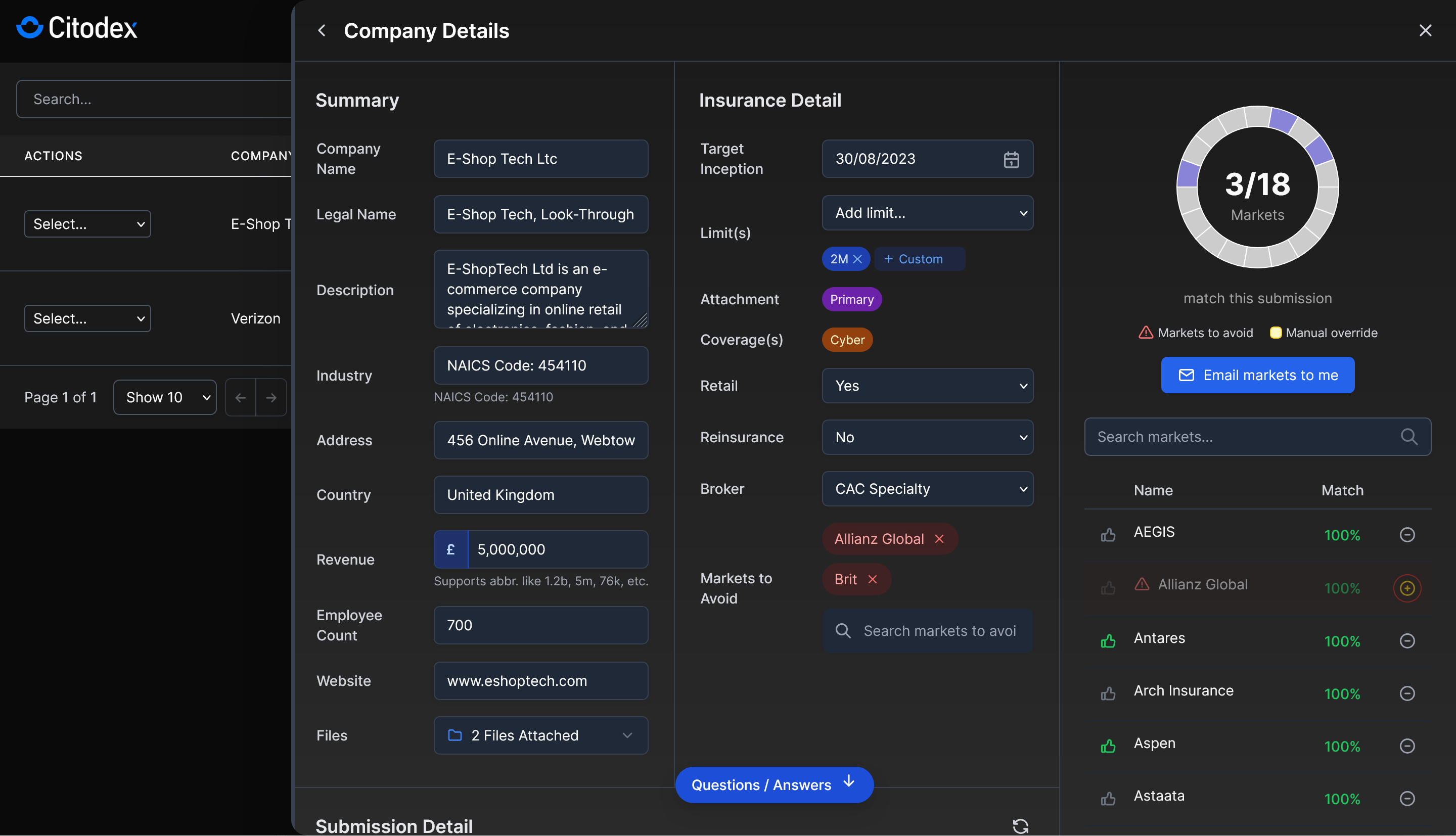 AI-powered insurance platform screenshot 2